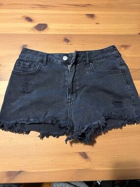 PacSun Black Distressed Denim Cutoff Shorts